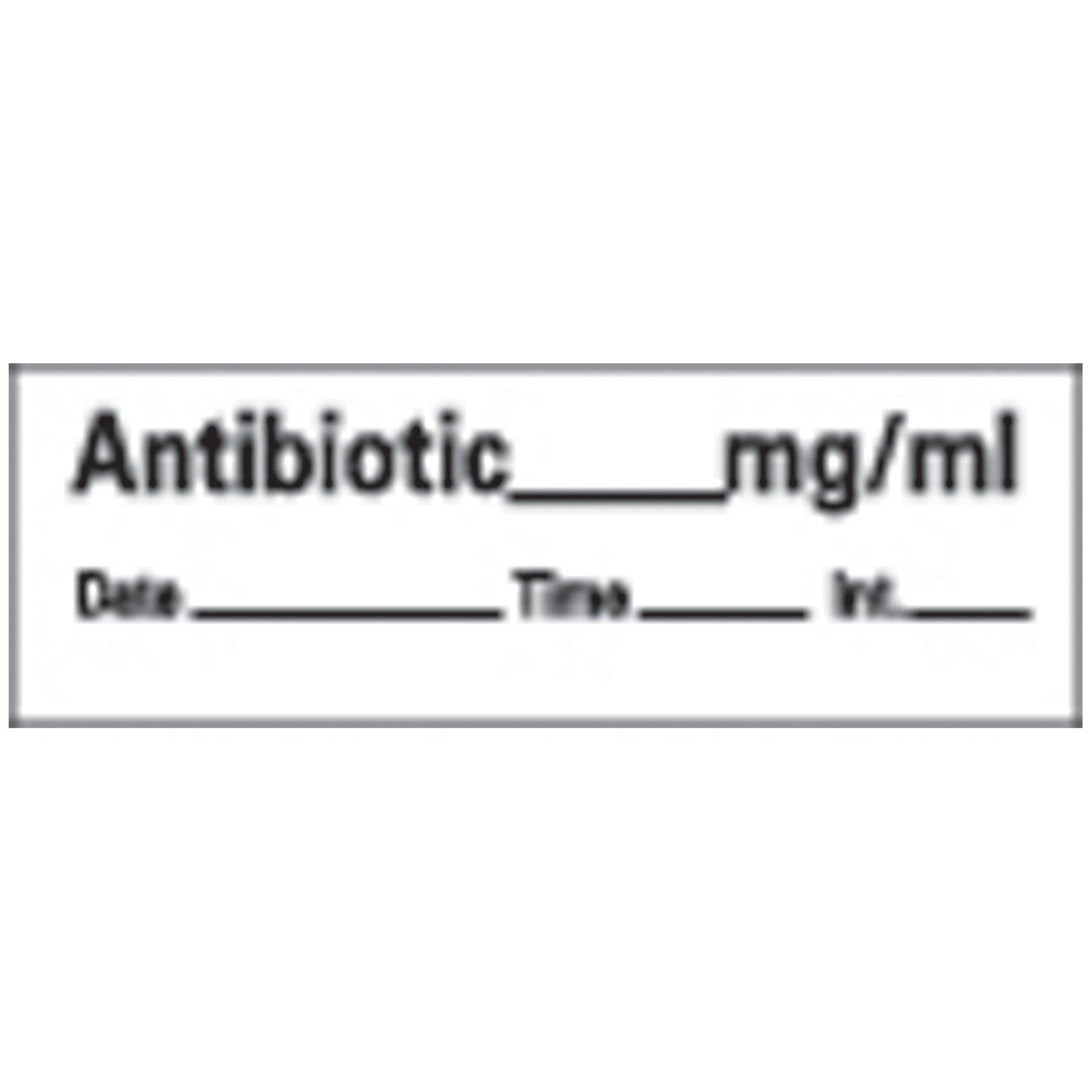 Antibiotic Syringe Labels, White, 500"/rl