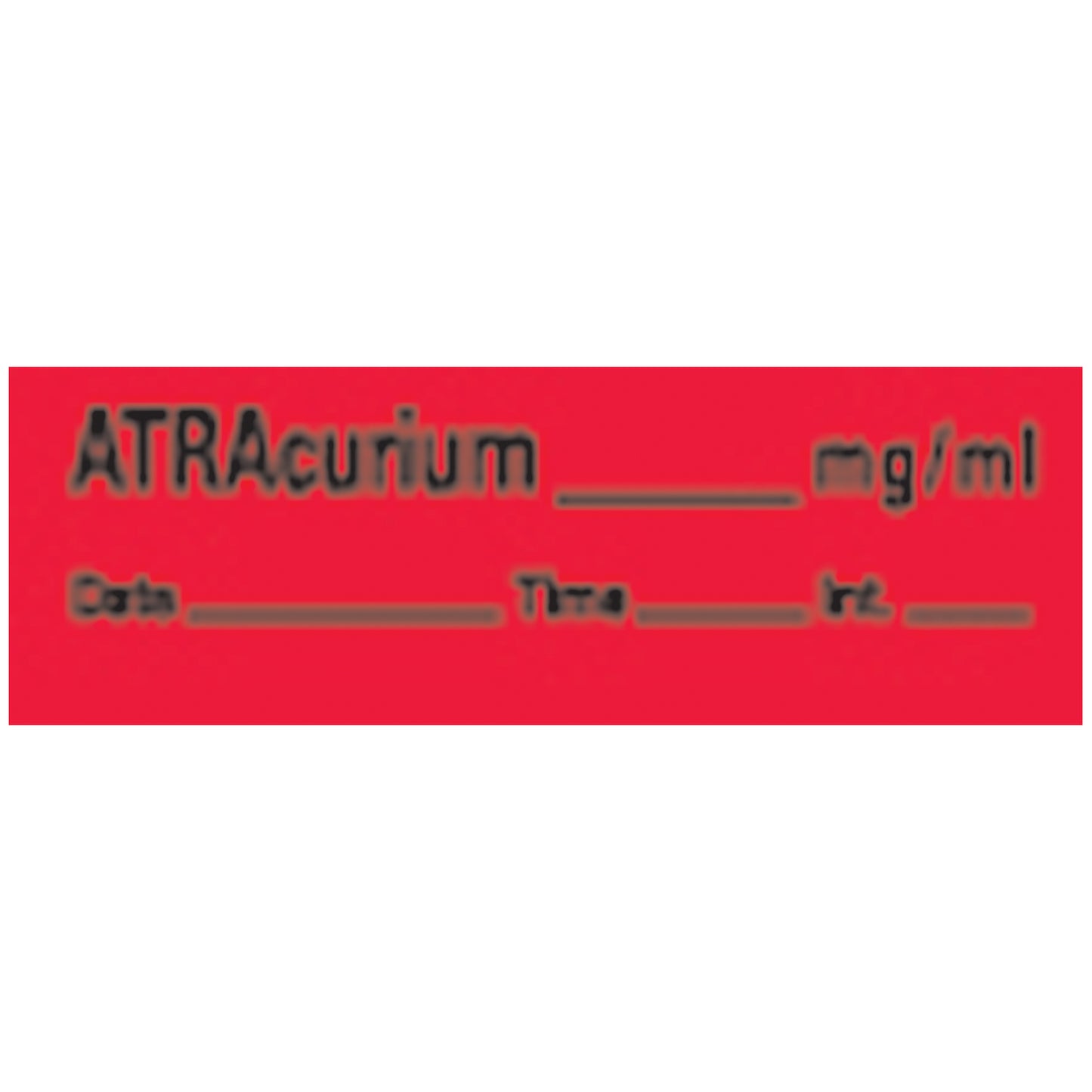 Atracurium mg/mL Syringe Labels, Fluorescent Red, 500"/rl