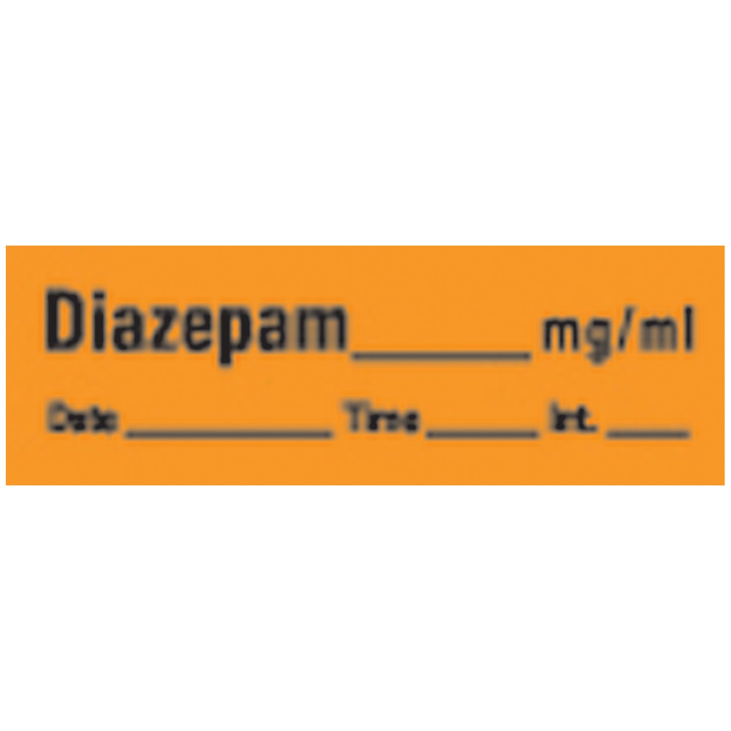 Diazepam Syringe Labels, Orange, 500"/rl