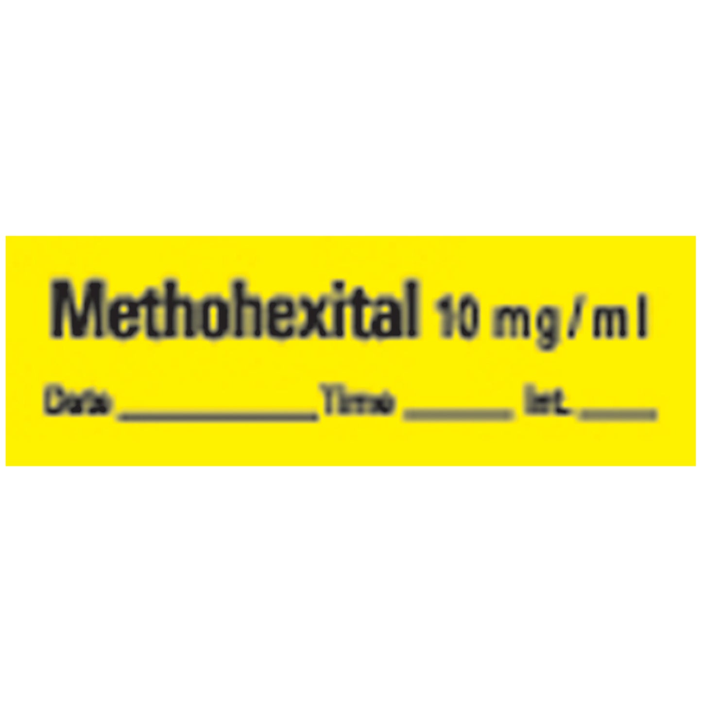 Methohexital Date 10mg/mL Syringe Labels, Yellow, 500"/rl