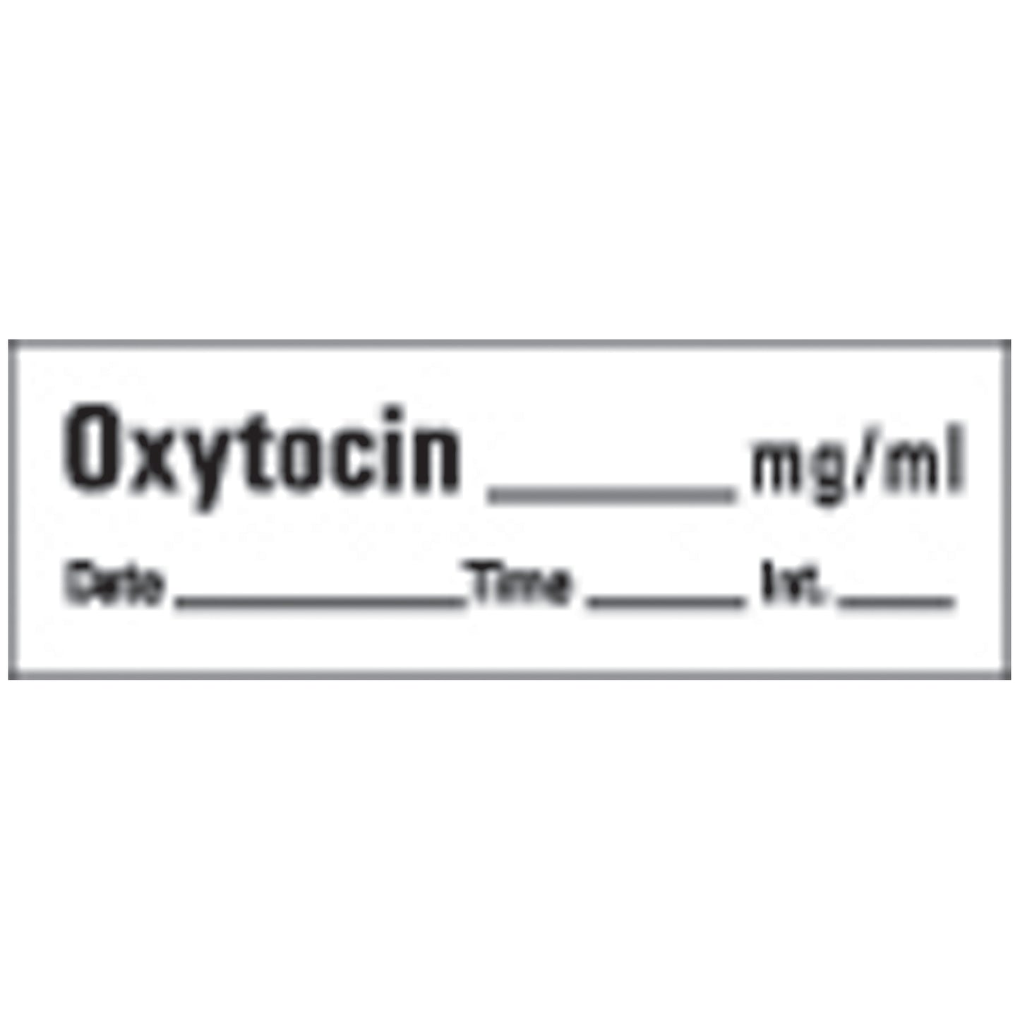 Oxytocin Syringe Labels, White, 500"/rl