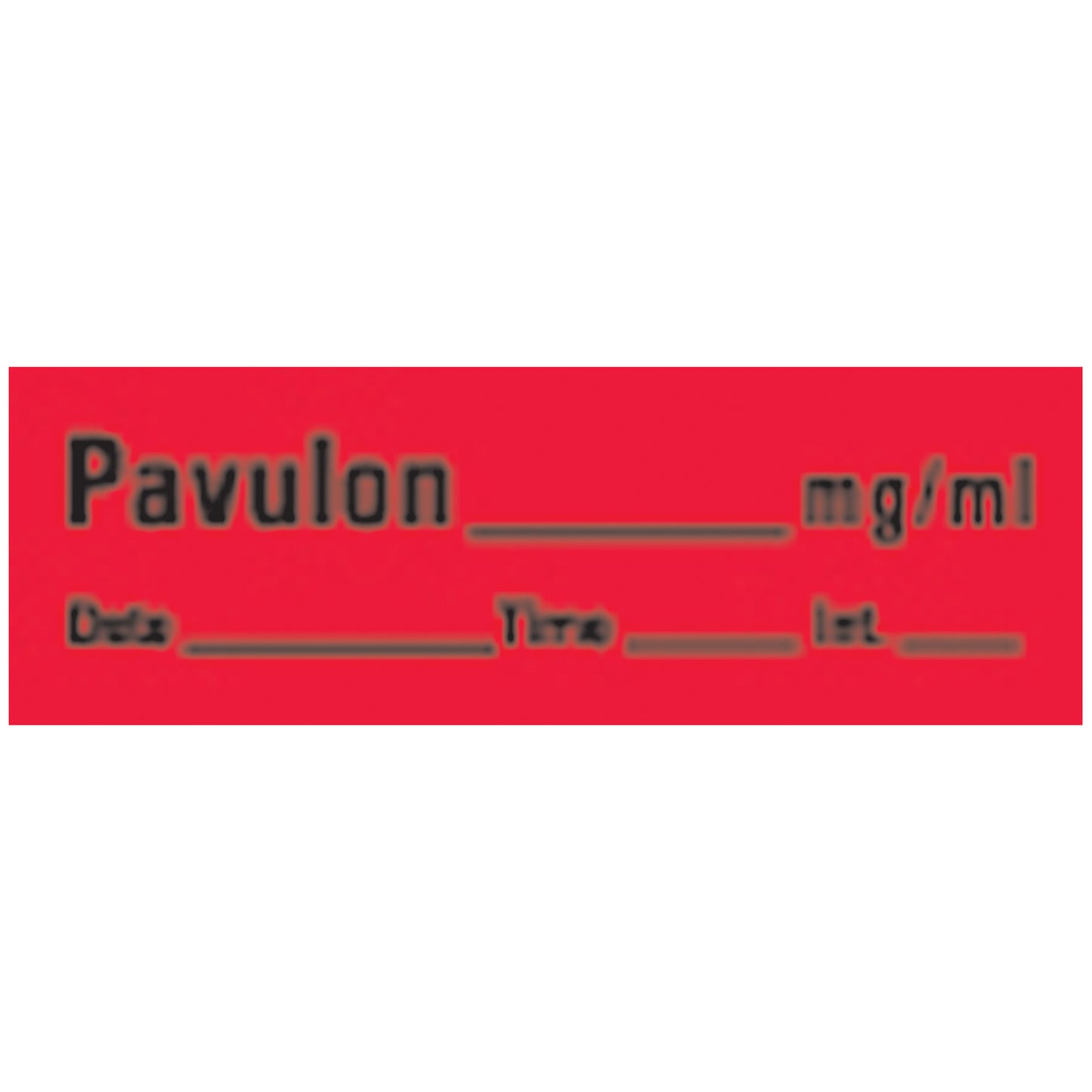 Pavulon Syringe Labels, Fluorescent Red, 500"/rl