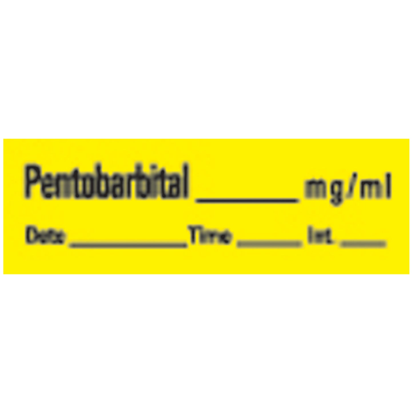 Pentobarbital Syringe Labels, Yellow, 500"/rl
