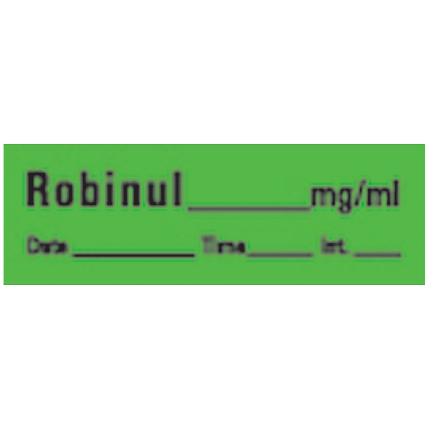 Robinul Syringe Labels, Green, 500"/rl