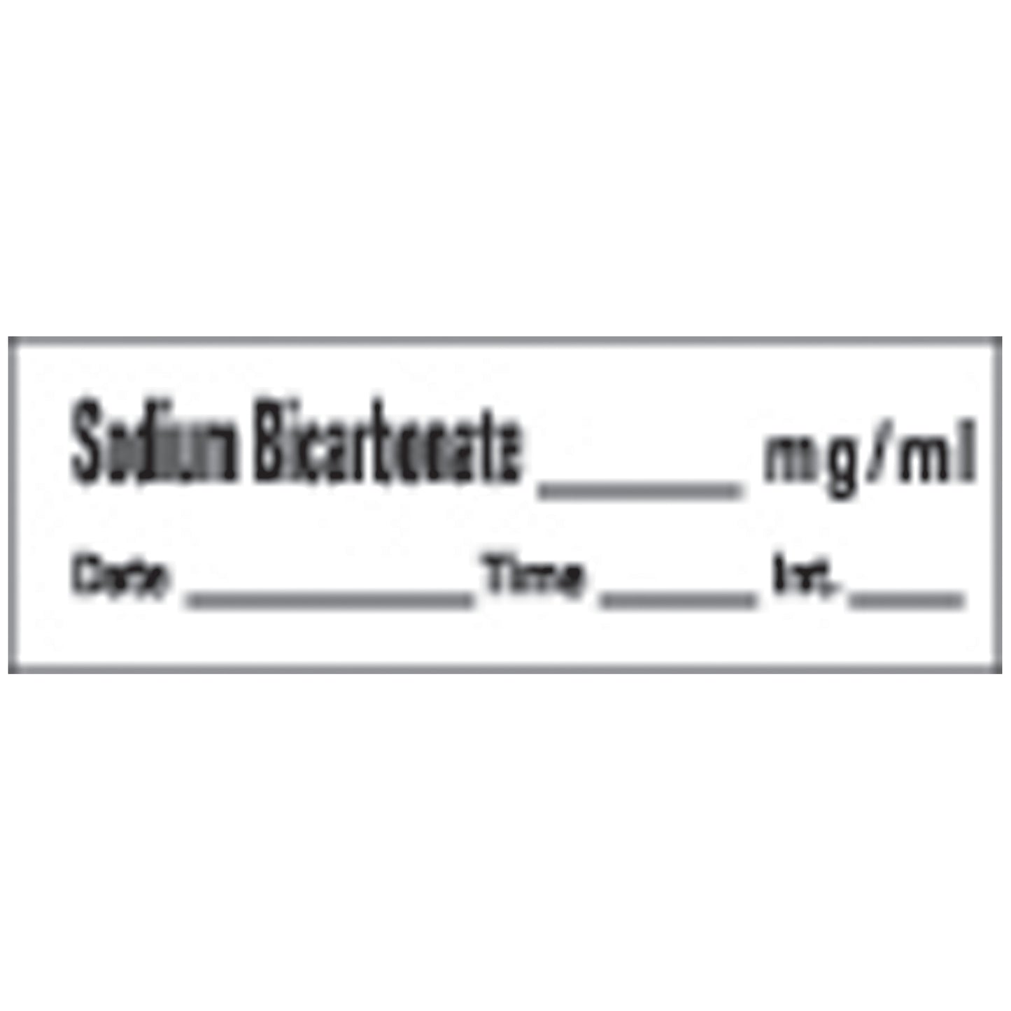 Sodium Bicarbonate Syringe Labels, White, 500"/rl