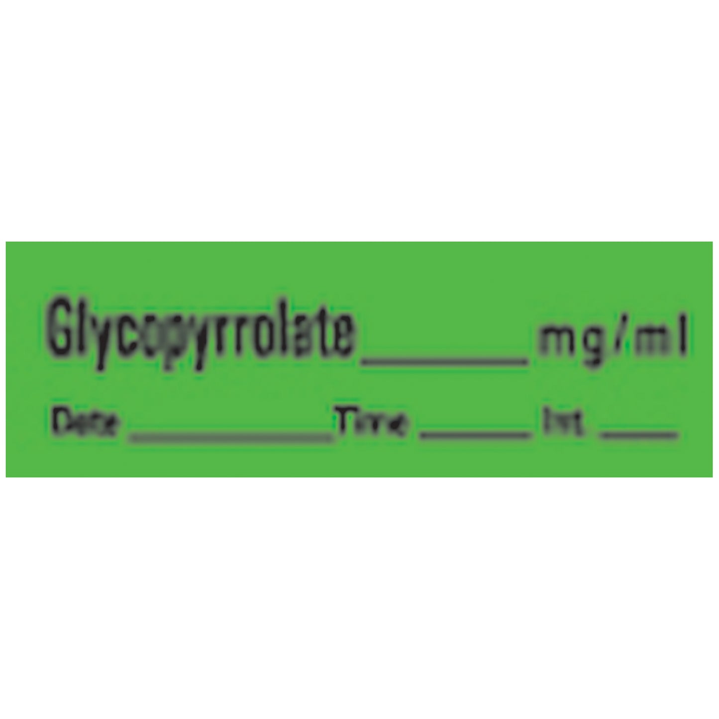 Glycopyrrolate Syringe Labels, Green, 500"/rl
