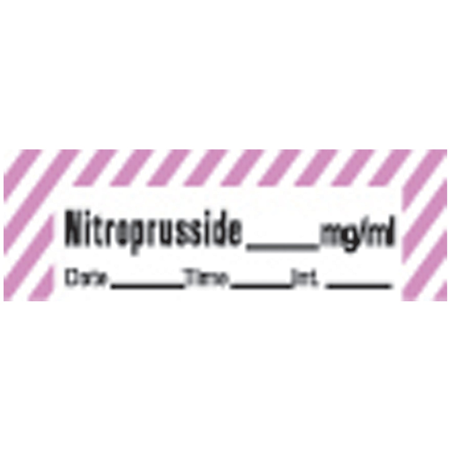 Nitroprusside Syringe Labels, White/ Violet Stripes, 500"/rl