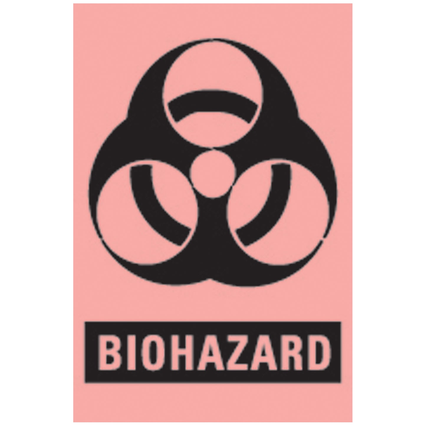 Biohazard Labels, 3" x 2", Fluorescent Red, 500/rl