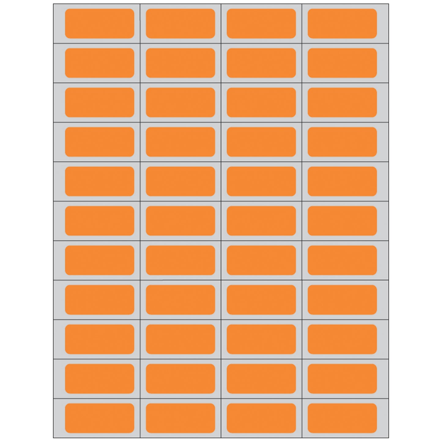 Patient Charge Labels, _" x 1_", Orange, 11,000/bx