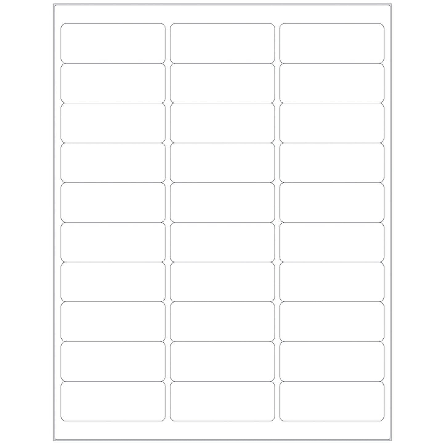 Single Ply Labels, White, On 8_" x 11" Sheets, 1" x 2 5/8", 3,000/bx