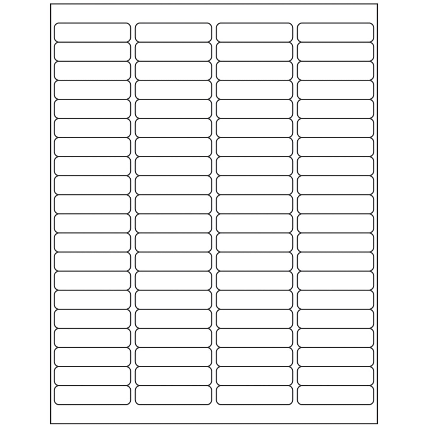 Single Ply Labels, White, On 8_" x 11" Sheets, _" x 2", 8,000/bx