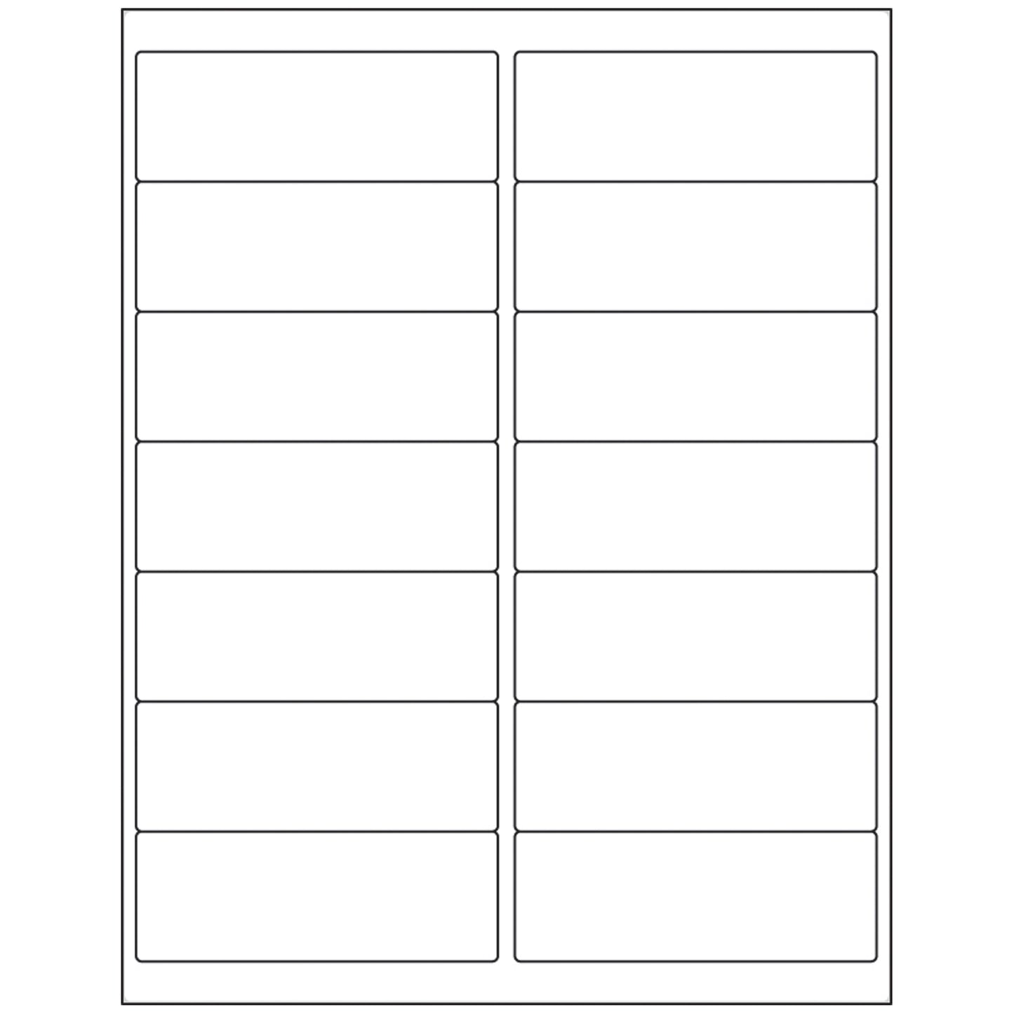 Single Ply Labels, White, On 8_" x 11" Sheets, 1 7/16" x 4", 1,400/bx