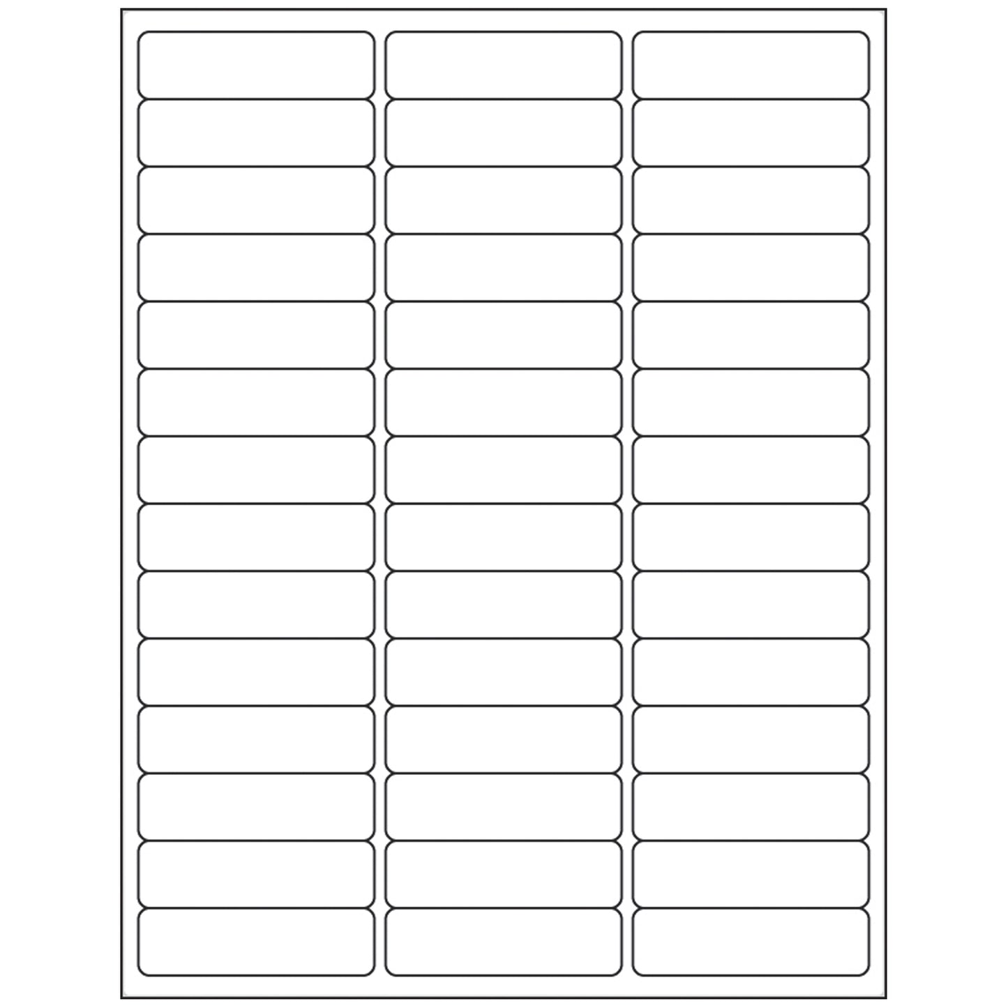 Single Ply Labels, White, On 8_" x 11" Sheets, _" x 2 5/8", 39/sheet, 10,500/bx