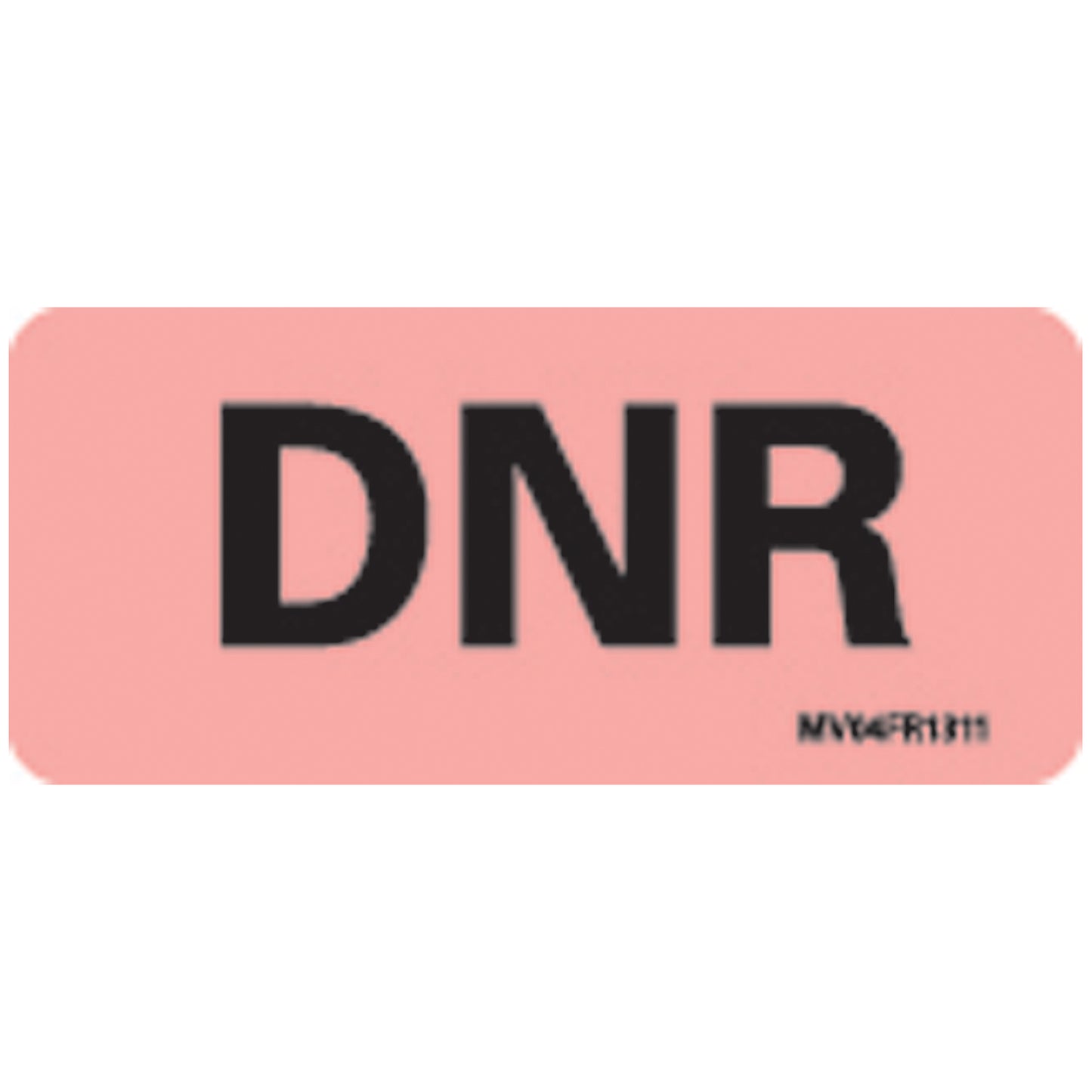 DNR Labels For Nursing, 2_" x 1", Fluorescent Red, 420/rl