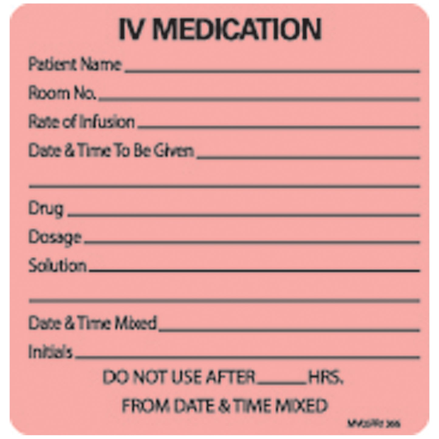 IV Medication Labels For Nursing, 2 7/16" x 2_", Fluorescent Red, 400/rl