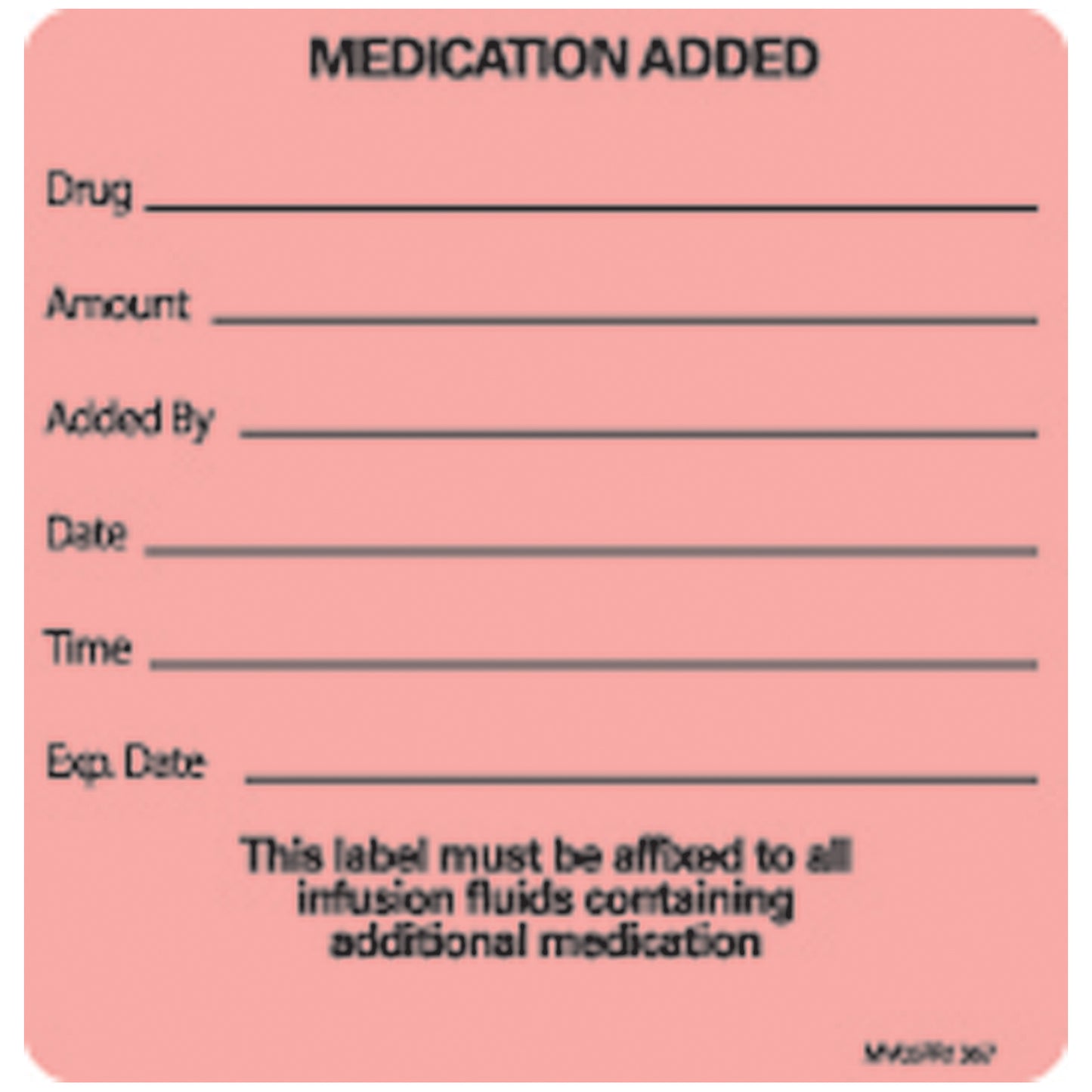 Medication Added Labels For Nursing, 2 7/16" x 2_", Fluorescent Red, 400/rl