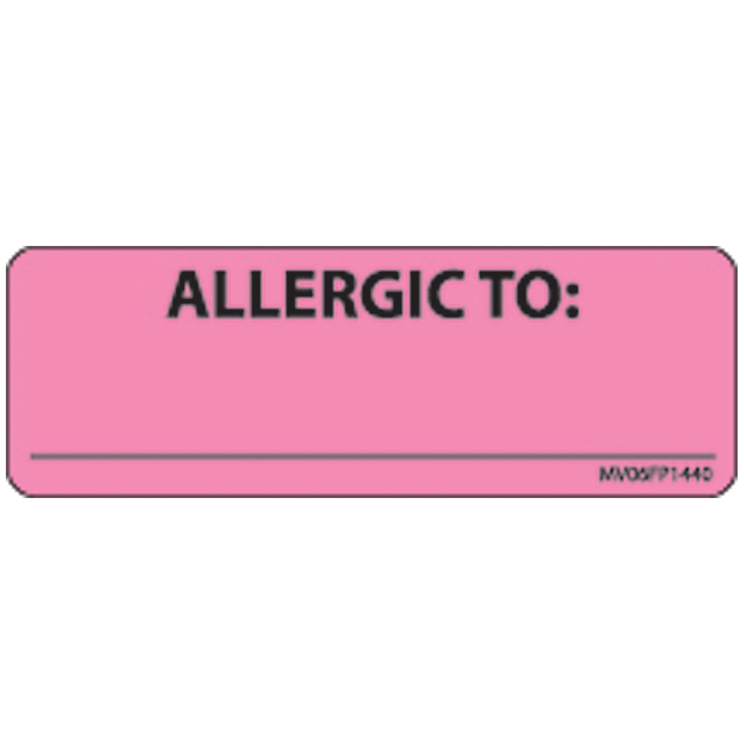 Allergic To Labels For Nursing, 2 15/16" x 1", Fluorescent Pink, 333/rl