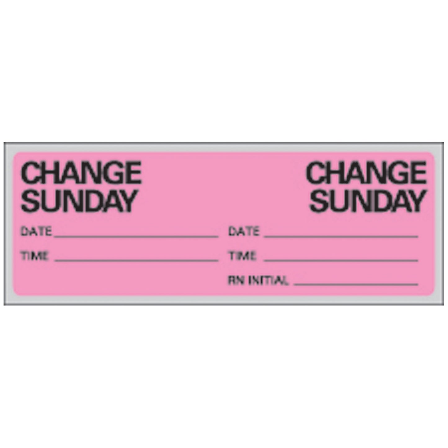Sunday IV Set Change Labels, Fluorescent Pink, 500/rl