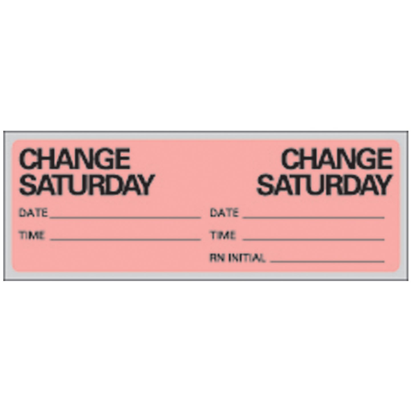 Saturday IV Set Change Labels, Fluorescent Red, 500/rl