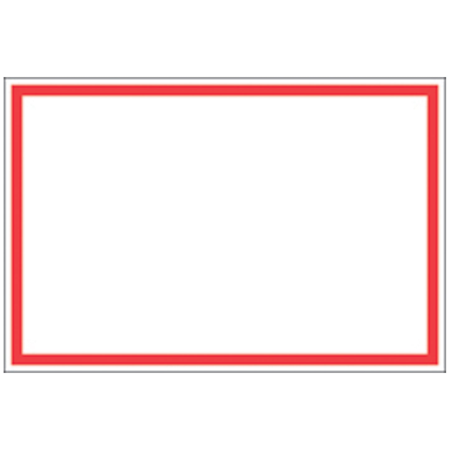 Tape Labels, 3" x 2" Red Border