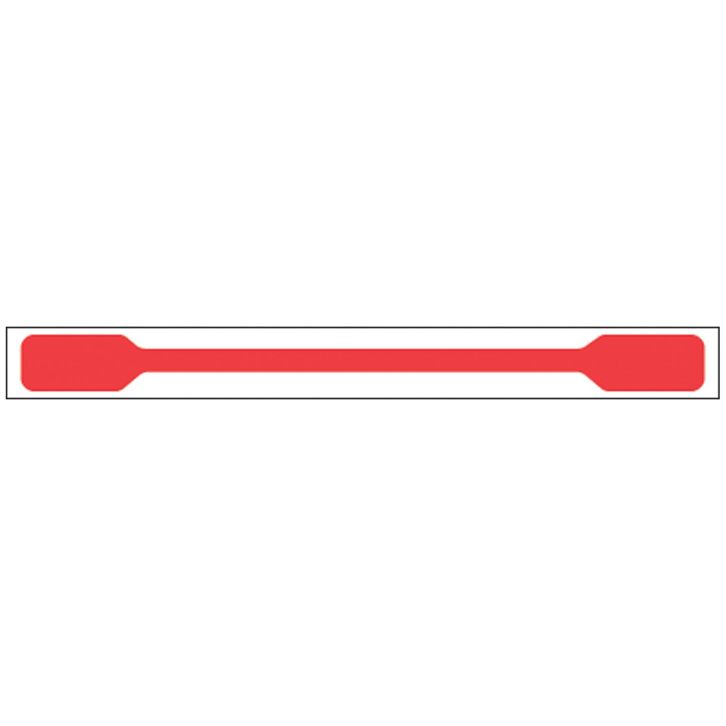 Tamper Evident Labels, _" x 6", Acetate, Blank, Red, 1,000/bx-sheeted