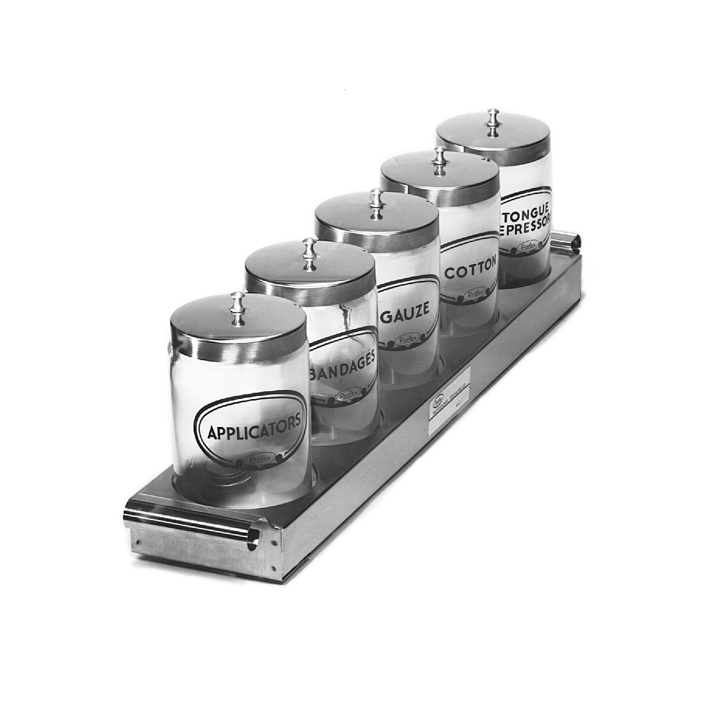 5 Jars, 7" x 4_", Red Labels