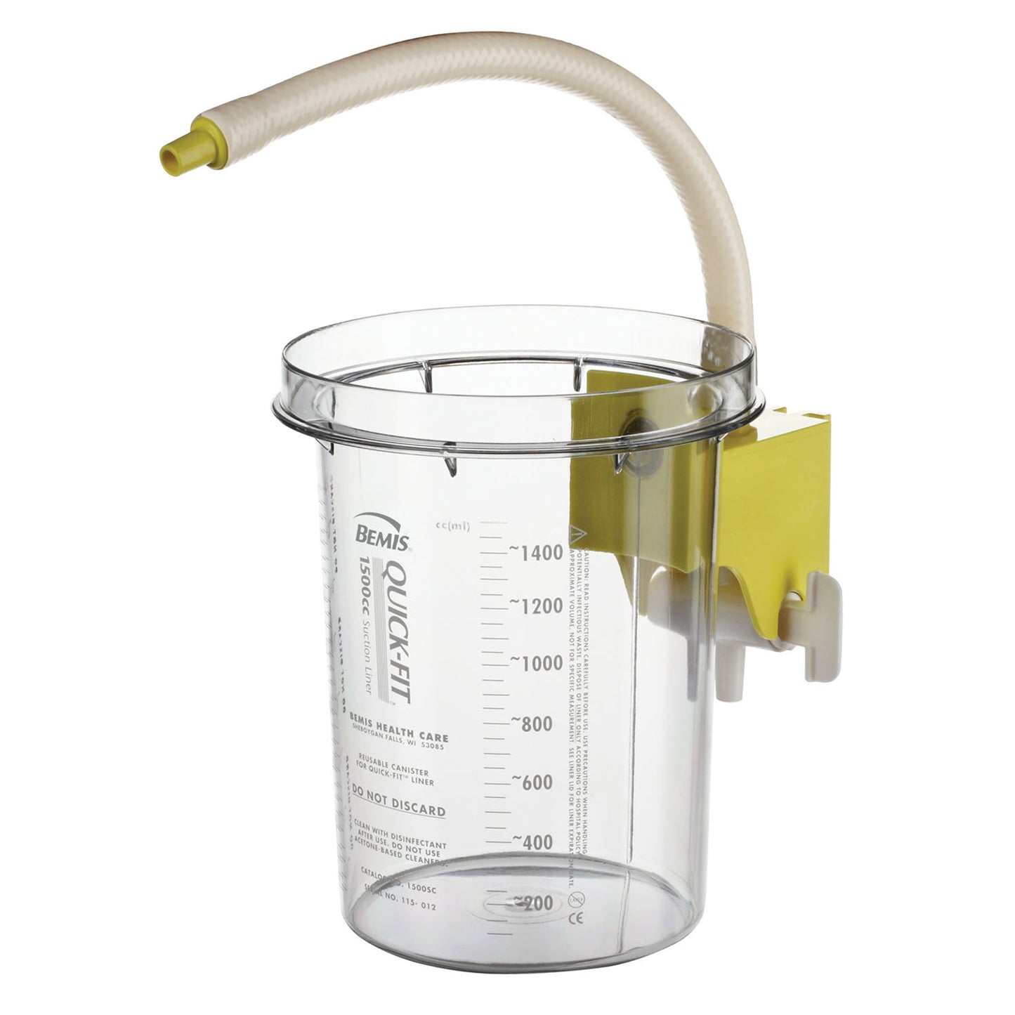 Reusable Outer Canister, 1500cc, Built-In Stopcock, Yellow Bracket, 10/cs