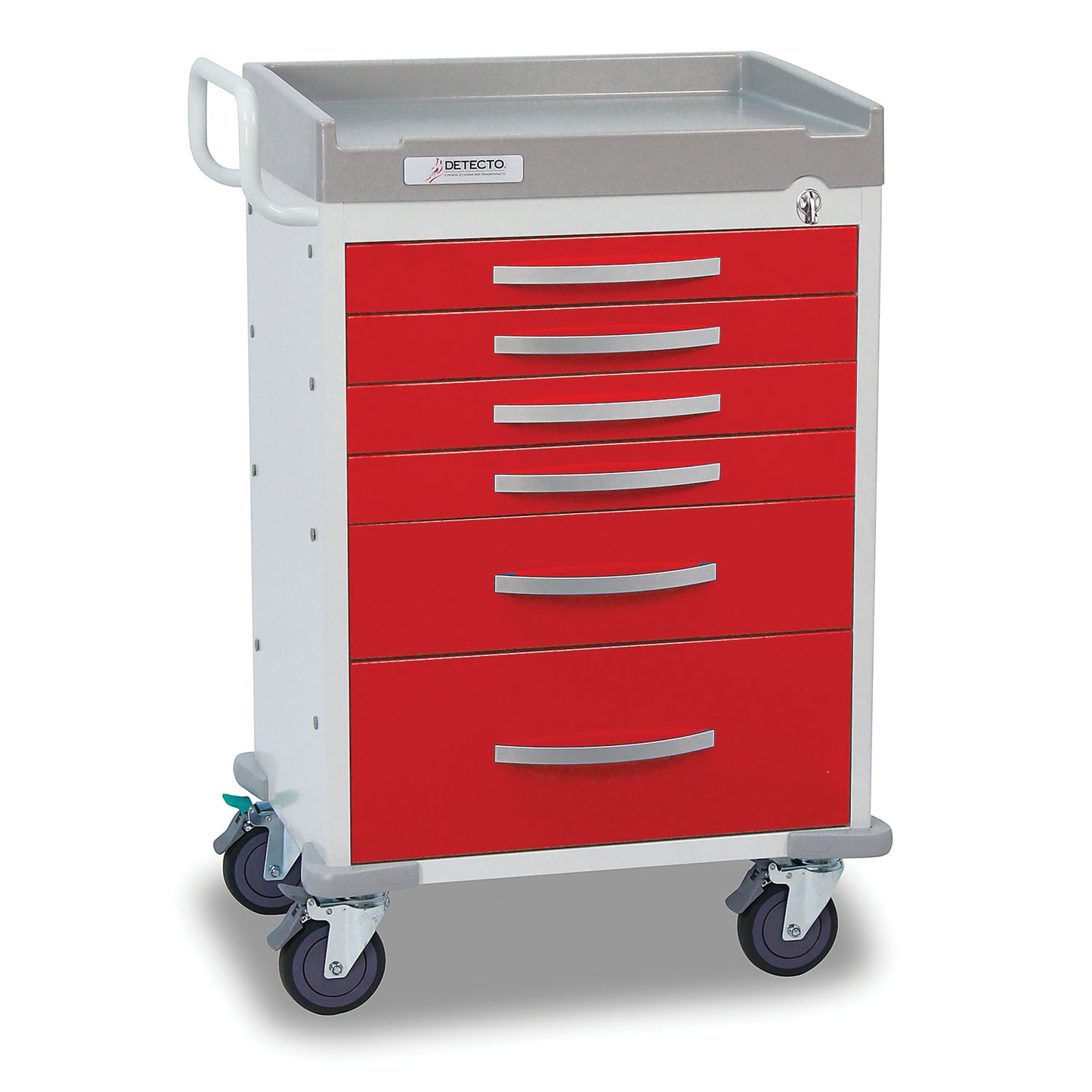 Detecto Rescue Series ER Medical Cart, 6 Red Drawers (DROP SHIP ONLY)