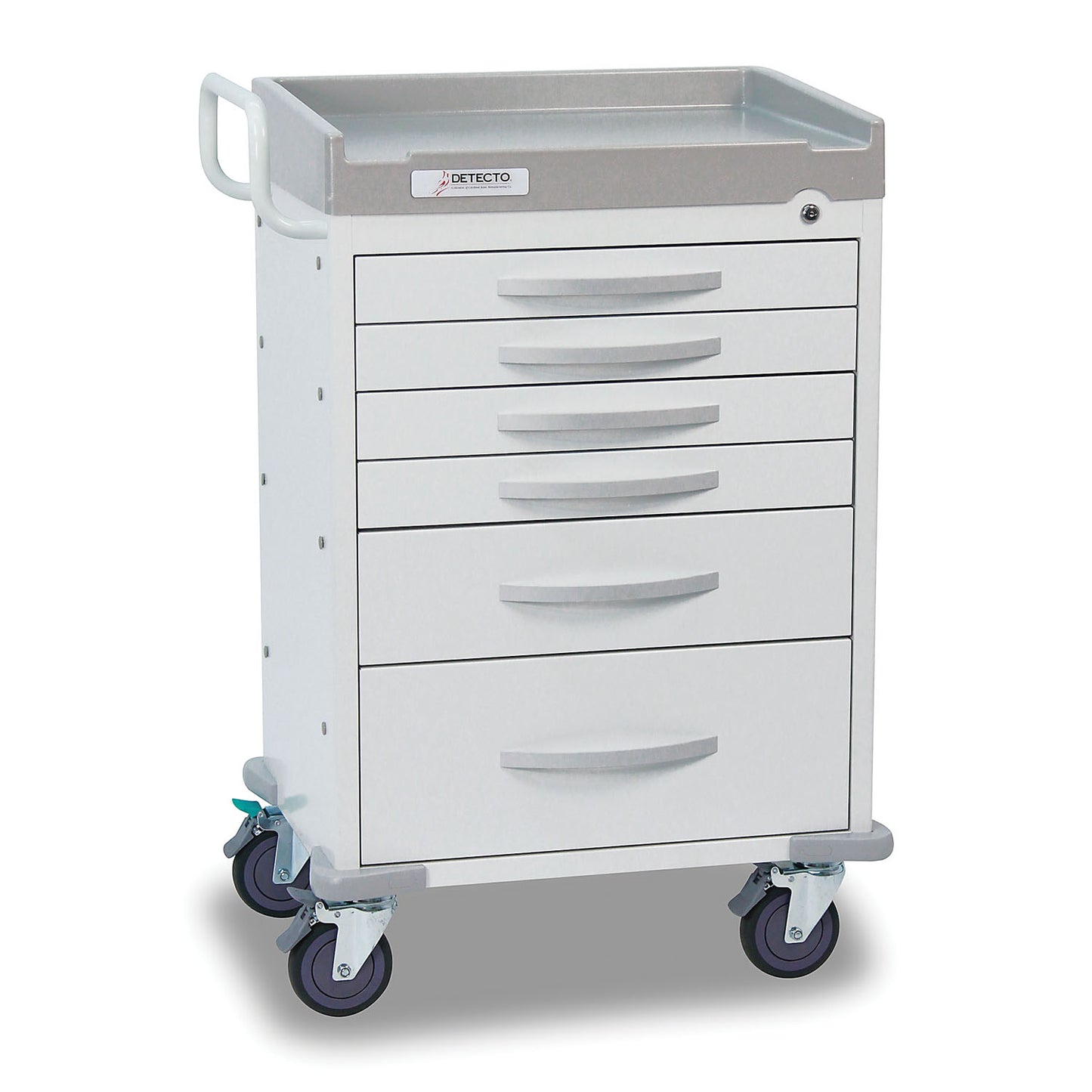 Detecto Rescue Series General Purpose Medical Cart, 6 White Drawers (DROP SHIP ONLY)