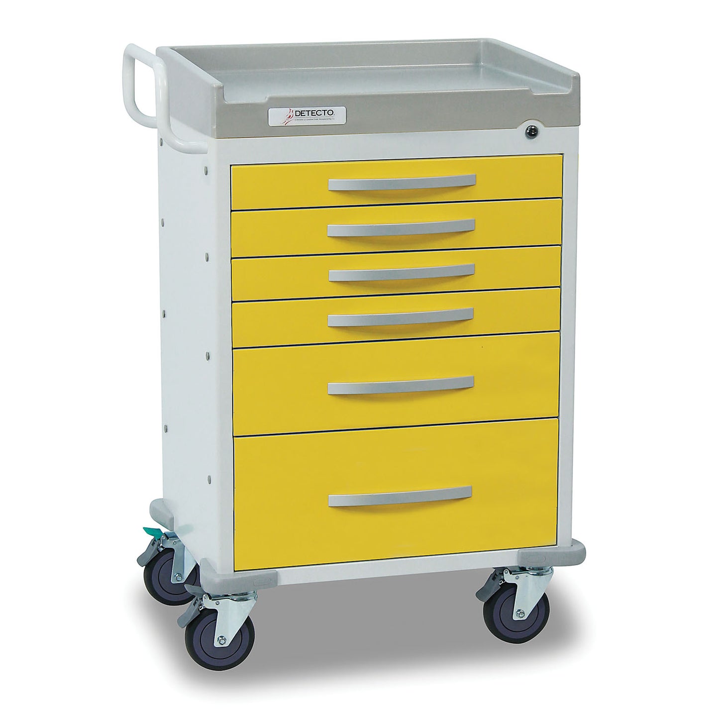 Detecto Rescue Series Isolation Medical Cart, 6 Yellow Drawers (DROP SHIP ONLY)