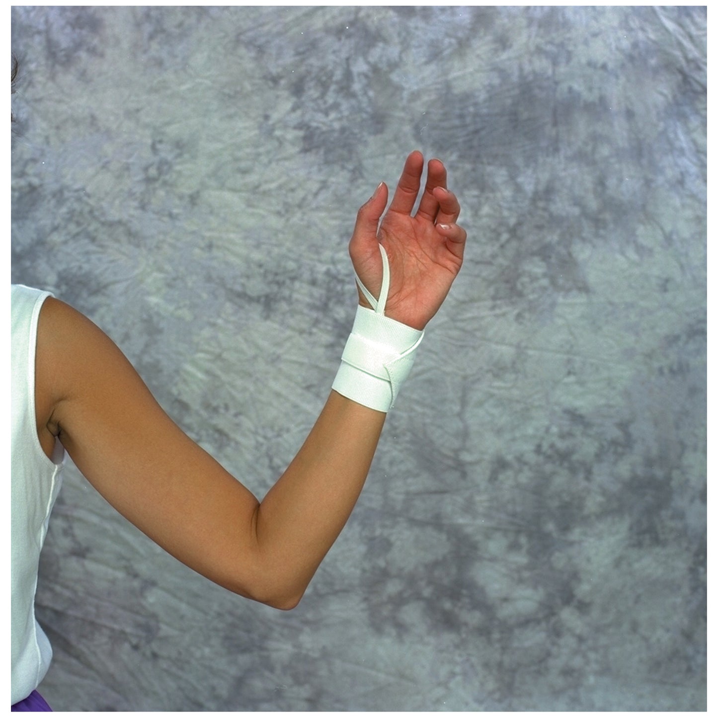 Wrist Wrap & Thumb Loop, White, EL 6"-10"