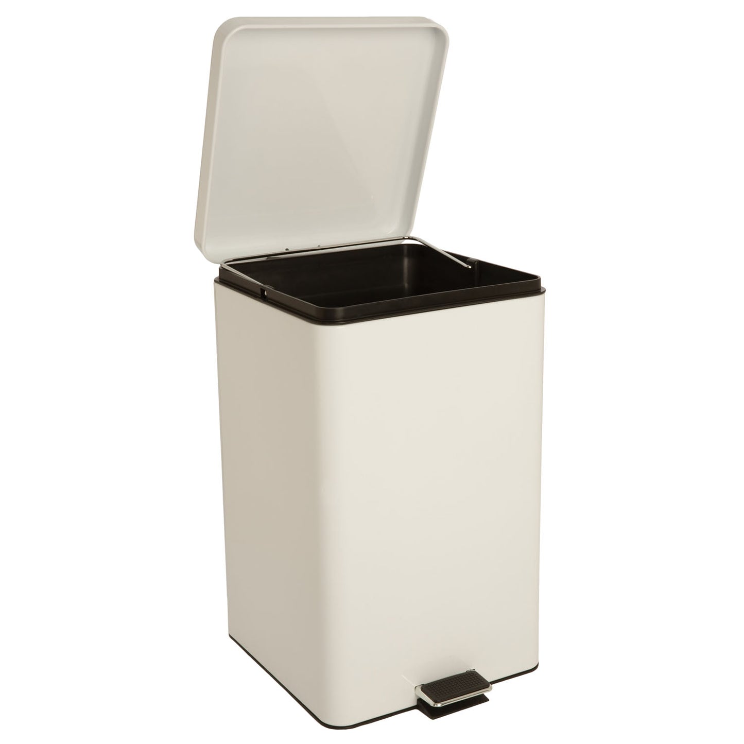 Waste Can, 32 Qt, Square, White Enamel Finish