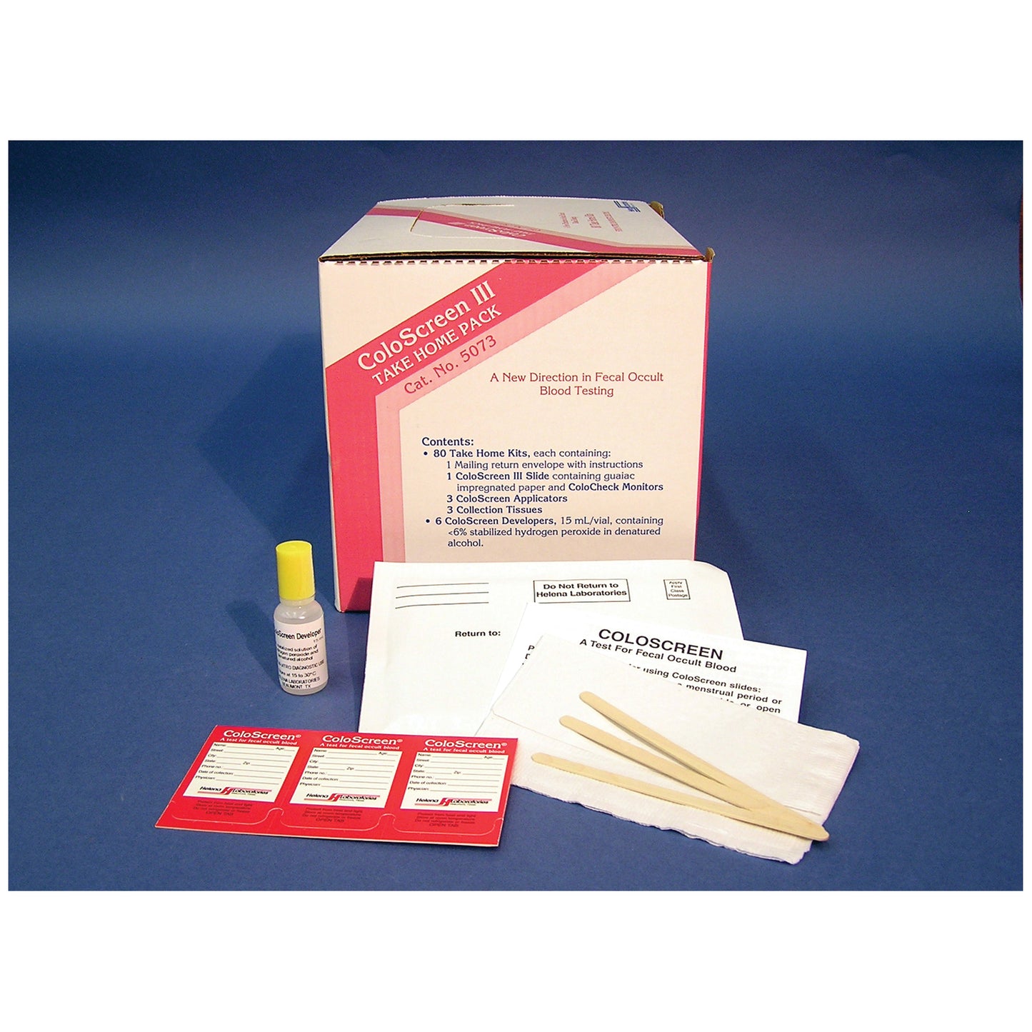 ColoScreen Take Home, Collection Tissues & Envelopes, 80 Slides, 6 x 15mL Developer, 240 Specimen Applicators, CLIA Waived