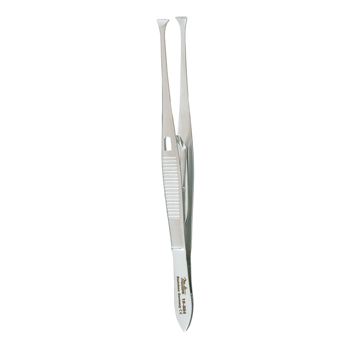 Graefe Forceps, 4 3/8", Standard Jaws 4_mm Wide, Fine Teeth & Catch