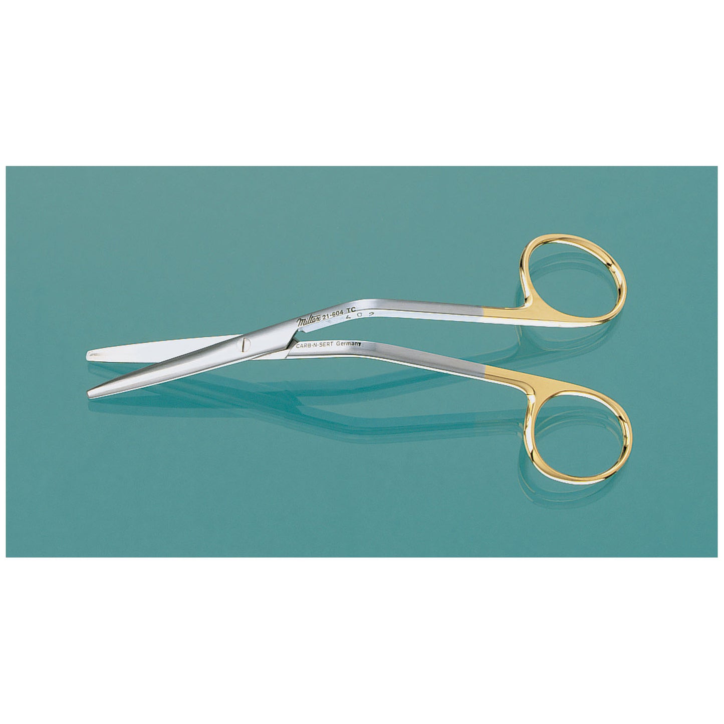 Fomon Scissors, 5_", Angled Shanks, Carab-N-Sert