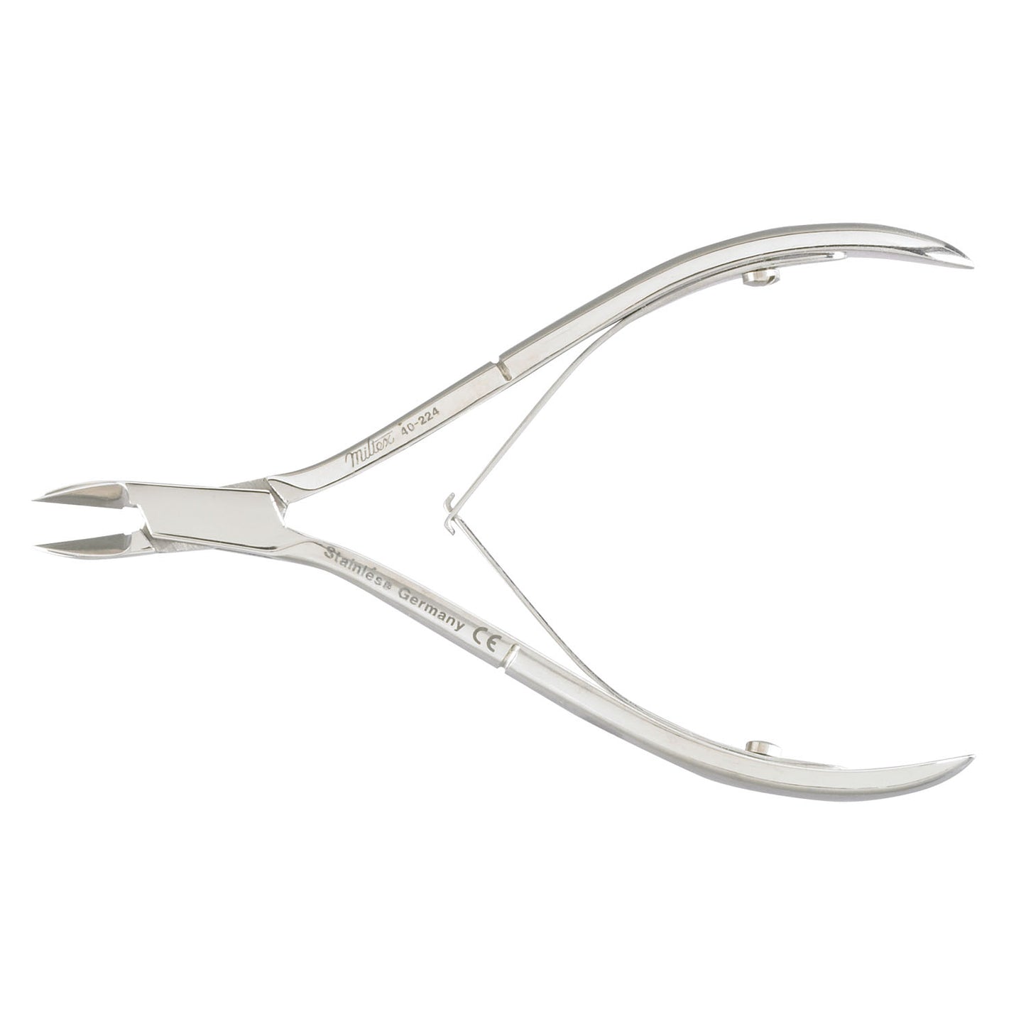 Nail Nipper, 4", Stainless, Straight Jaws, Single Spring