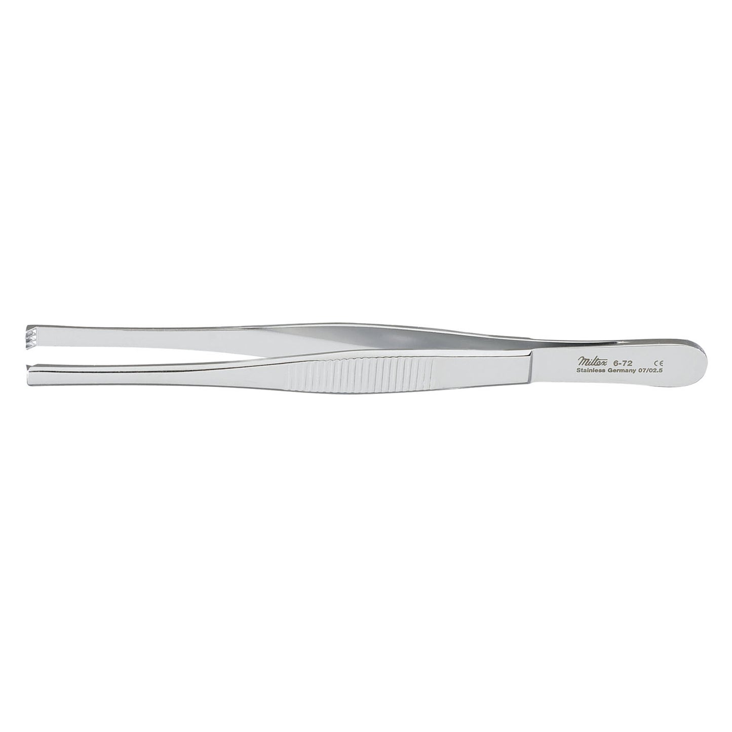 Tissue Forceps, 5", 3x4 Teeth, Standard, Serrated Handles