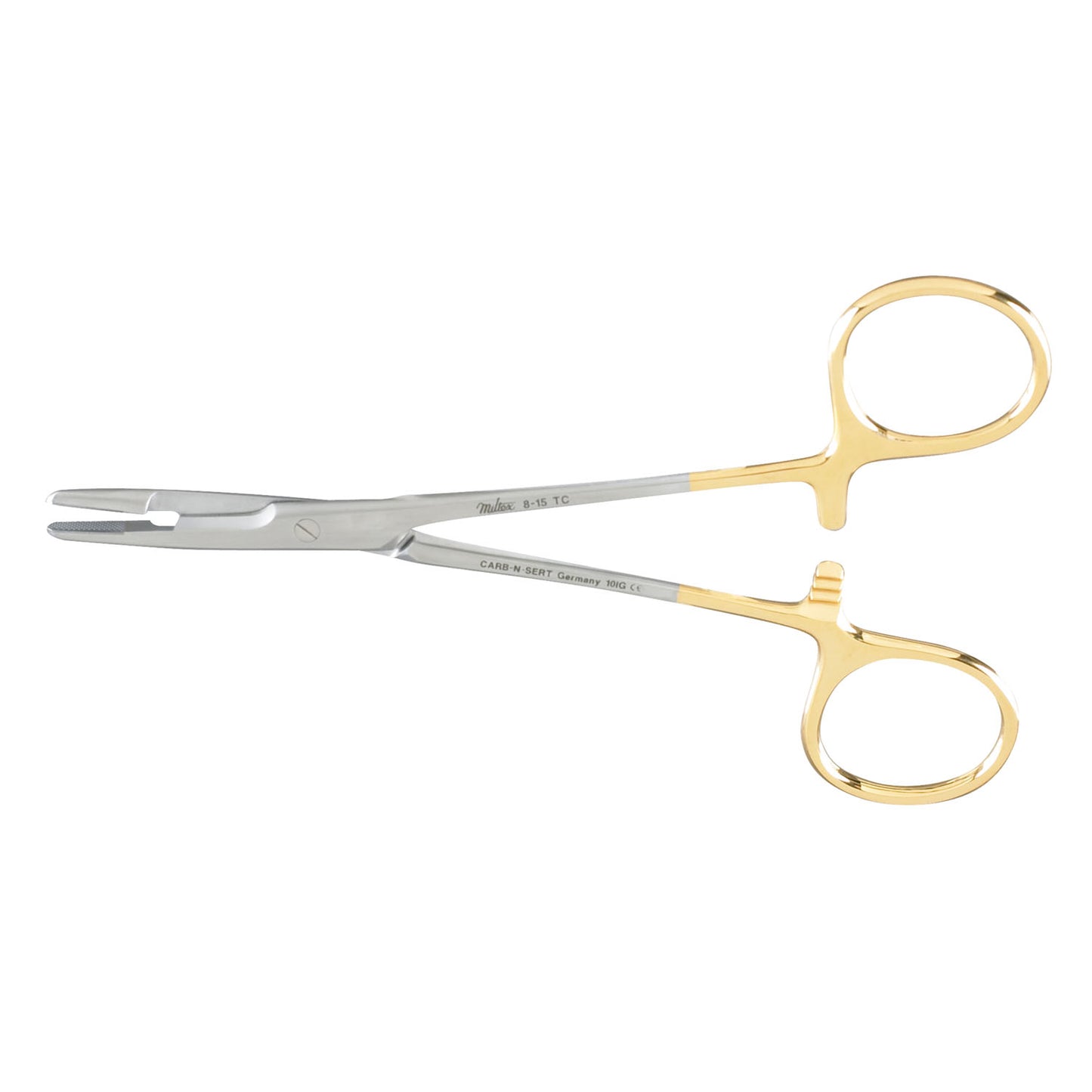 Olsen-Hegar Needle Holder, 5_", Serrated, Carb-N-Sert T.C. Jaws