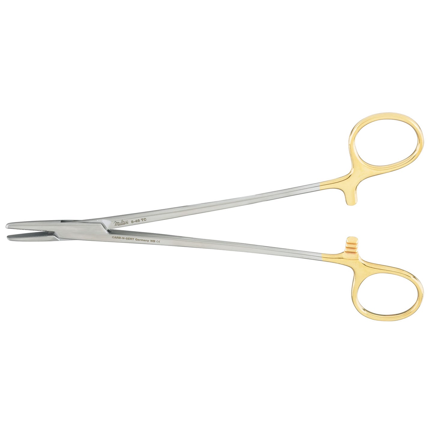 Mayo-Hegar Needle Holder, 7", Serrated Jaws, Carb-N-Sert T.C. Jaws