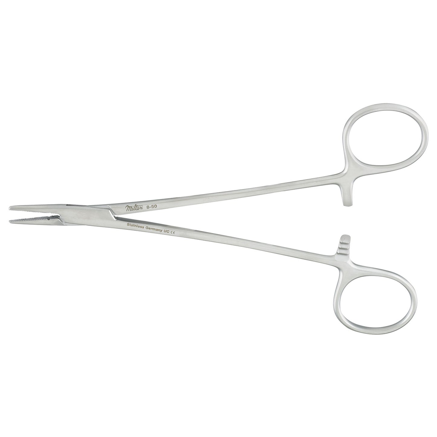 Crile-Wood Needle Holder, 8", Serrated Jaws, Carb-N-Sert T.C. Jaws, Carb-N-Sert T.C. Jaws