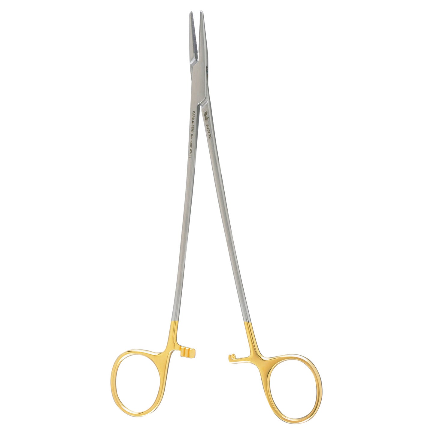 Crile-Wood Needle Holder, 7", Quick Release Ratchet, Serrated, Carb-N-Sert T.C. Jaws