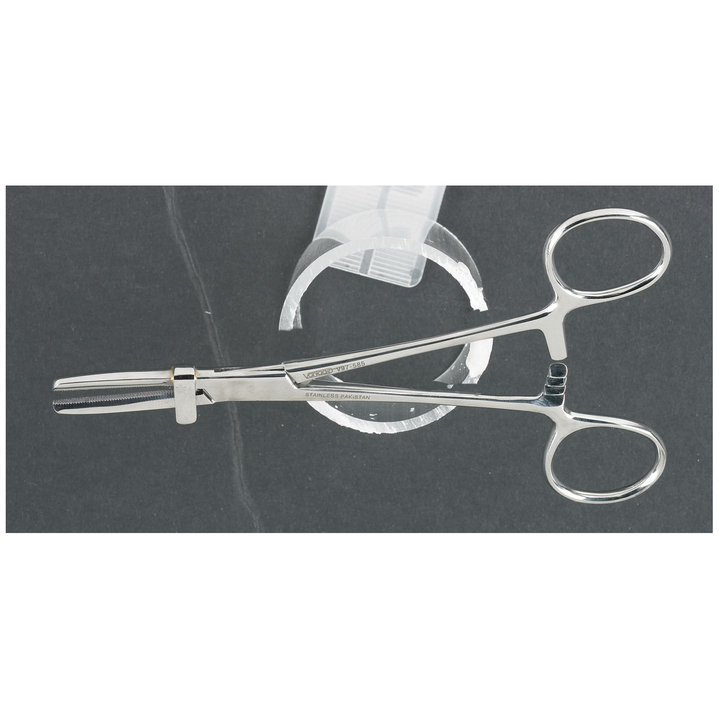 Occluding Clamp, 5_", Straight, Serrated Jaws & Guard