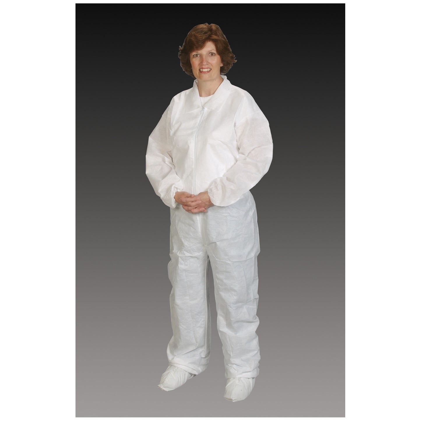 Coveralls, Small/ Medium, White, Elastic Wrist & Ankle, Serged Seams, 25/cs