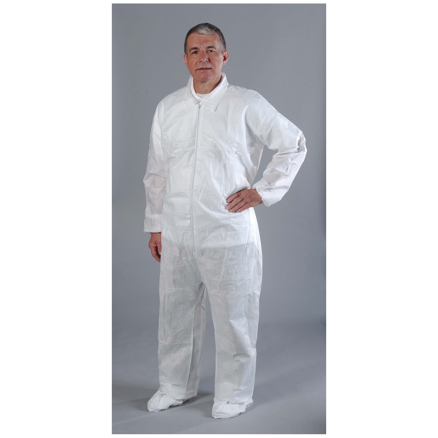 Coveralls, 4X-Large, White, Elastic Wrist, Ankle & Back, 25/cs