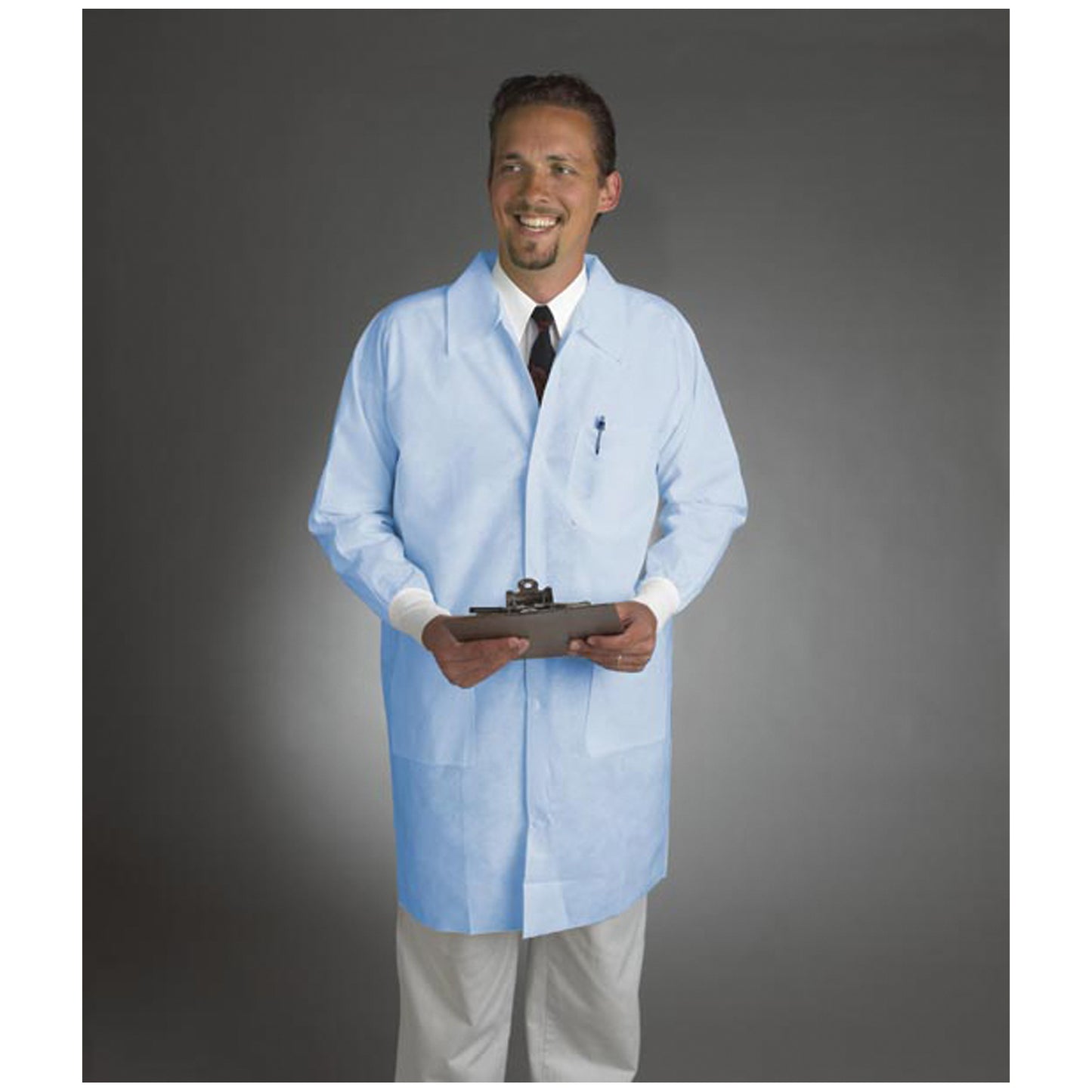 Lab Coat, X-Large, Blue, Tapered Collar, Knit Cuff, 30/cs