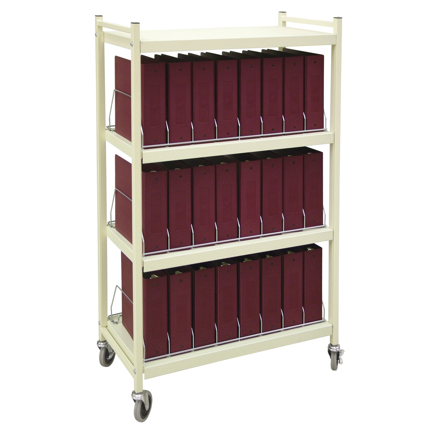 Chart Rack Big Beam Standard Omnicart For Binders, 3_" Spine, 4 Shelves, 3 Organizers, 24 Capacity, 55"H x 34_"W x 17"D