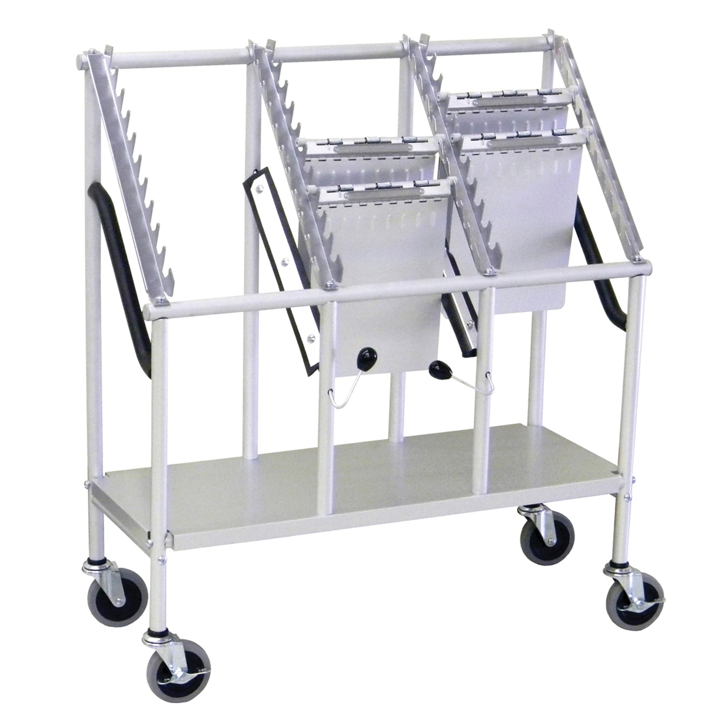 Wheeled Chart Carrier, 30 Chart Capacity, 3 Tier - 10 Tier, Side by Side, 33"W x 13"D x 37"H