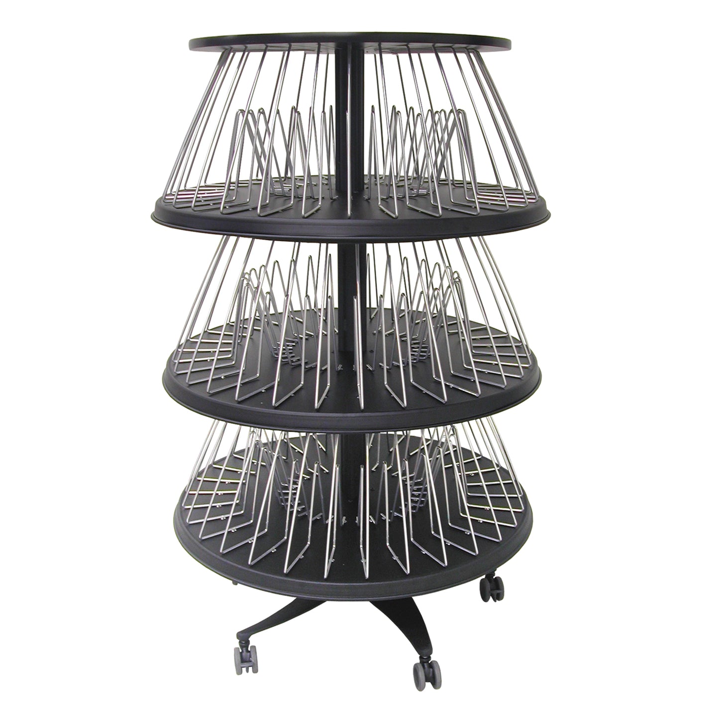 Chart Carousel, Floor-Triple Tier, 90 Chart Capacity, 3x 30, 65H x 36W x 36D