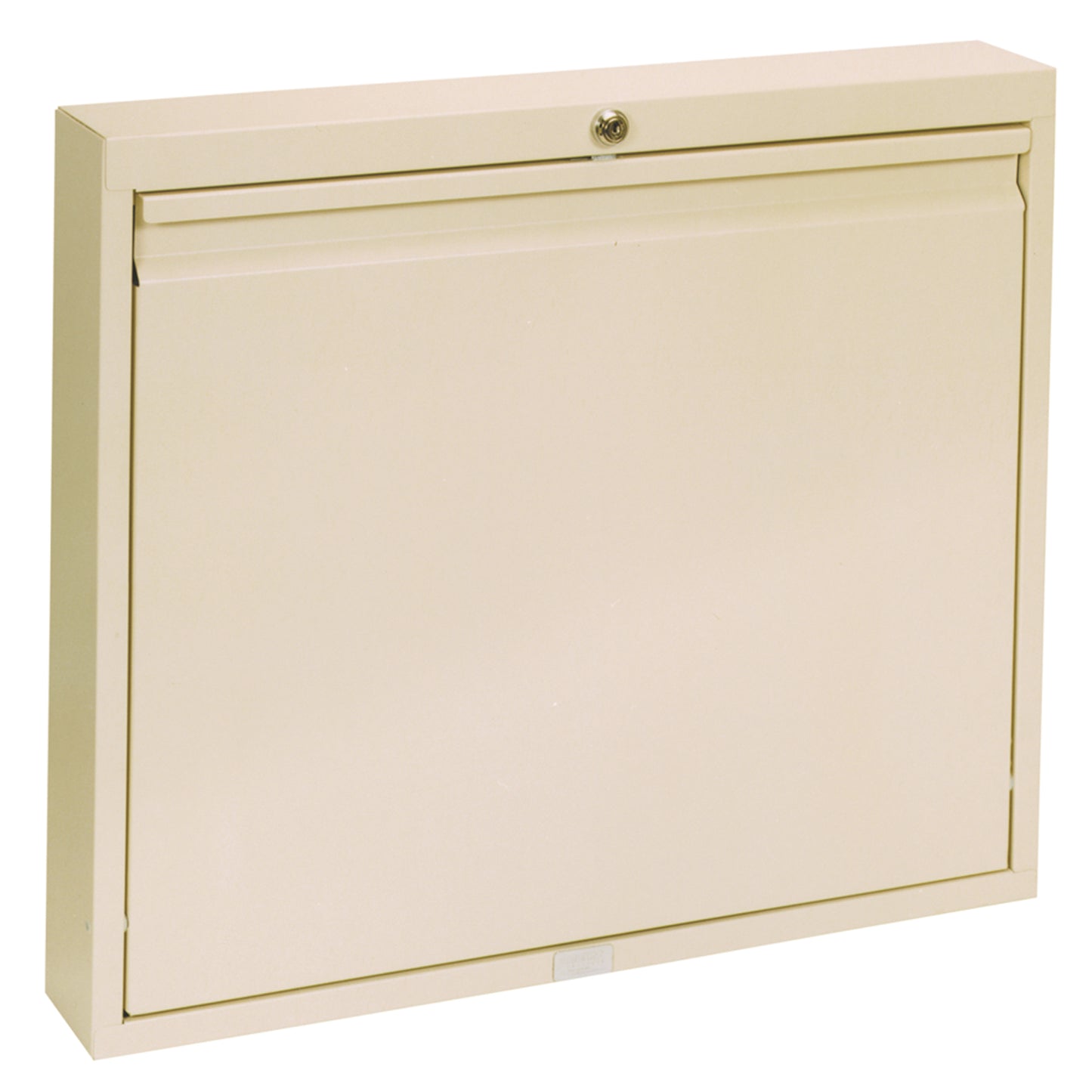 Full Size Wall Desk, Manual Close Door & Flat Key, Beige, 23_"H x 30"W x 4"D