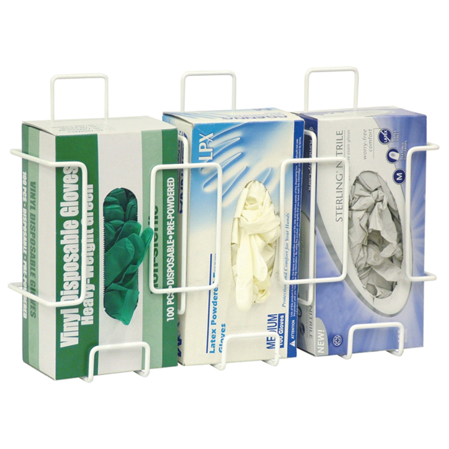 Deluxe Triple Wire Glove Box Holder, 11 1/8"H x 17"W x 4_"D